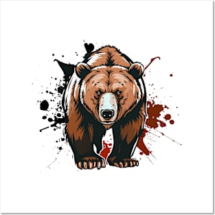 Graffiti Paint Grizzly Bear Creative Posters and Art